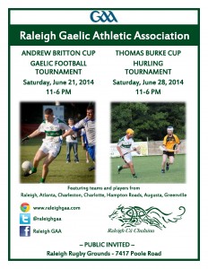 Raleigh GAA 2014 Tournament Poster