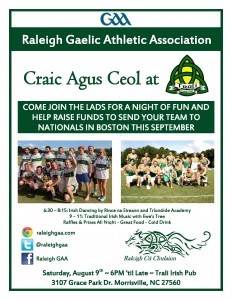 Raleigh GAA 2014 Fundraiser Poster