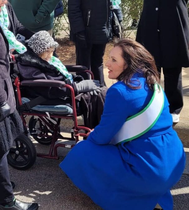 Photos of the Raleigh St. Patrick's Day Parade. Kids, adults and lots of balloons, Grand Marshal Sandra Holland. Downtown Raleigh, NC. 